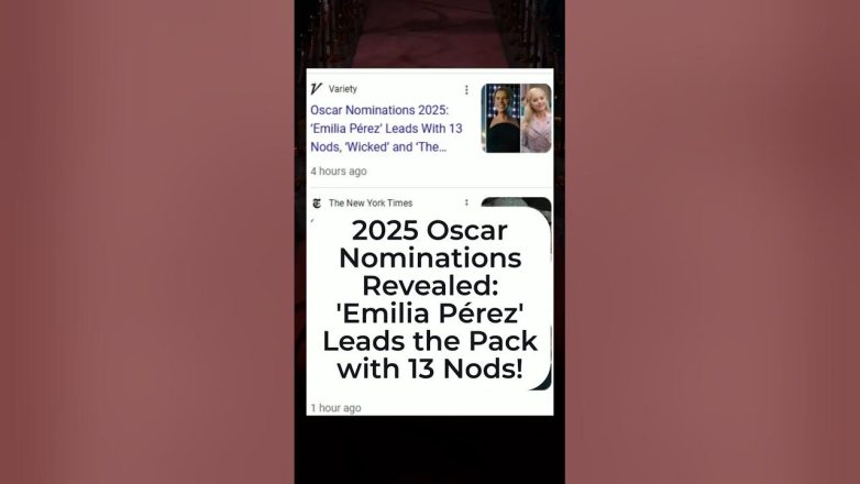 2025 Oscar Nominations Revealed: 'Emilia Pérez' Leads the Pack with 13 Nods!"