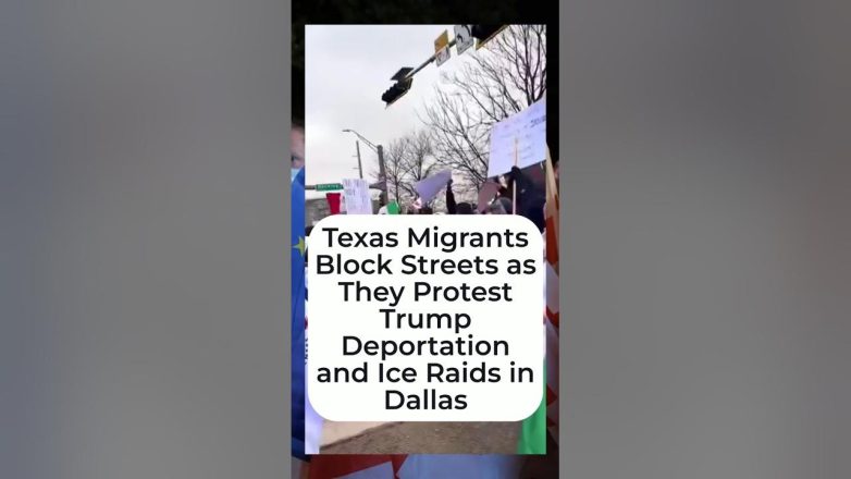 Texas Migrants Block Streets as They Protest Trump Deportation and Ice Raids in Dallas